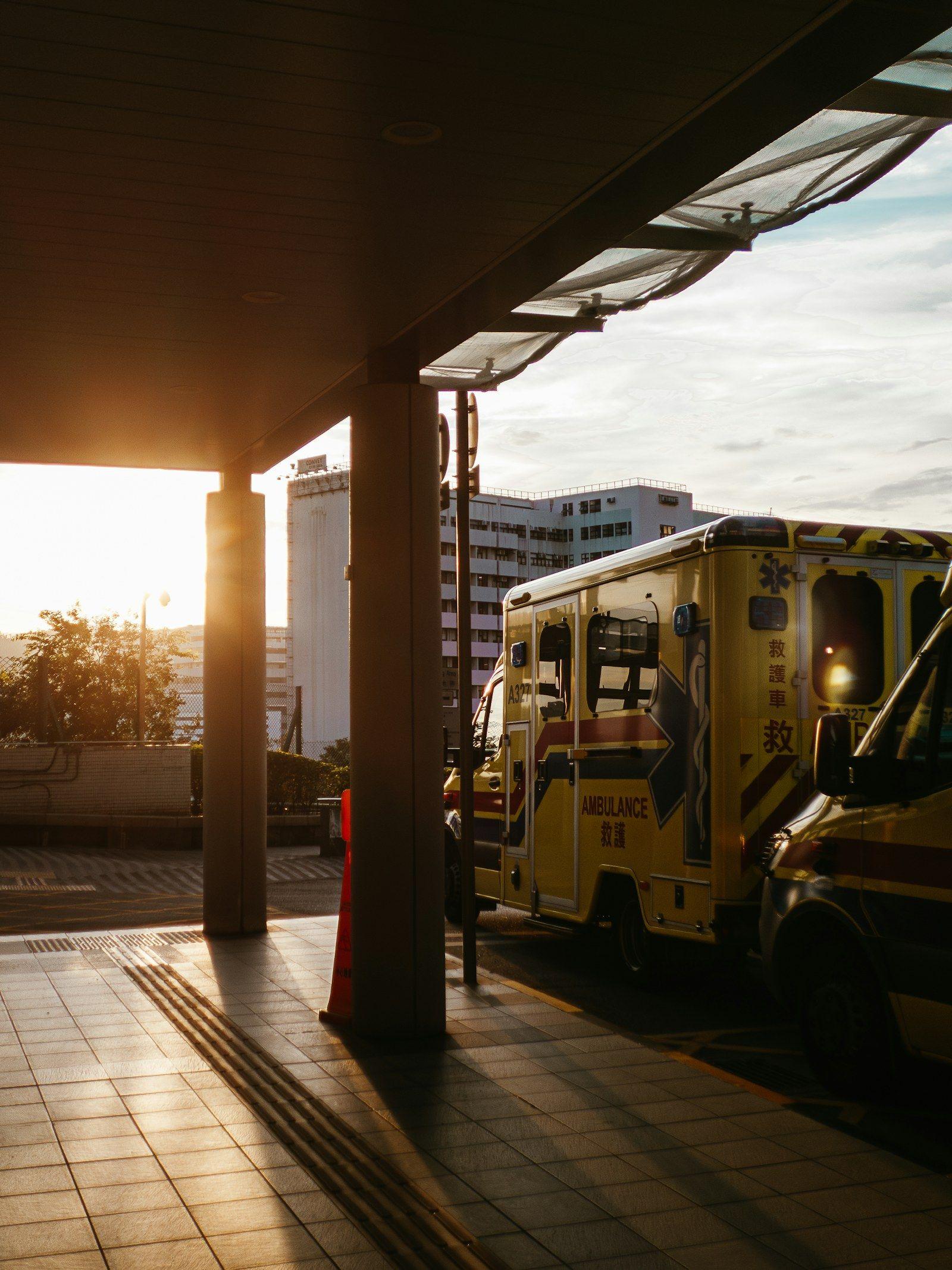 Hospital entrance during a discharge transport